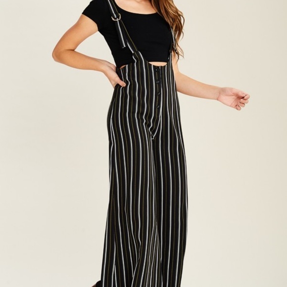 Wide leg with striped Pant Jumpsuit - Picture 7 of 8